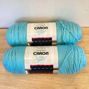 Caron Simply Soft Yarn Lot of 2 Robins Egg Blue Same Dye Lot